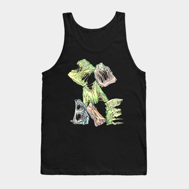 Dramabite Zombie Typography Text Character Statement Undead Apocalypse Tank Top by dramabite